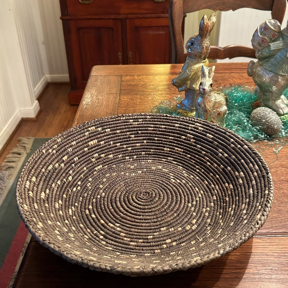 Vintage Wicker Basket With Star Design